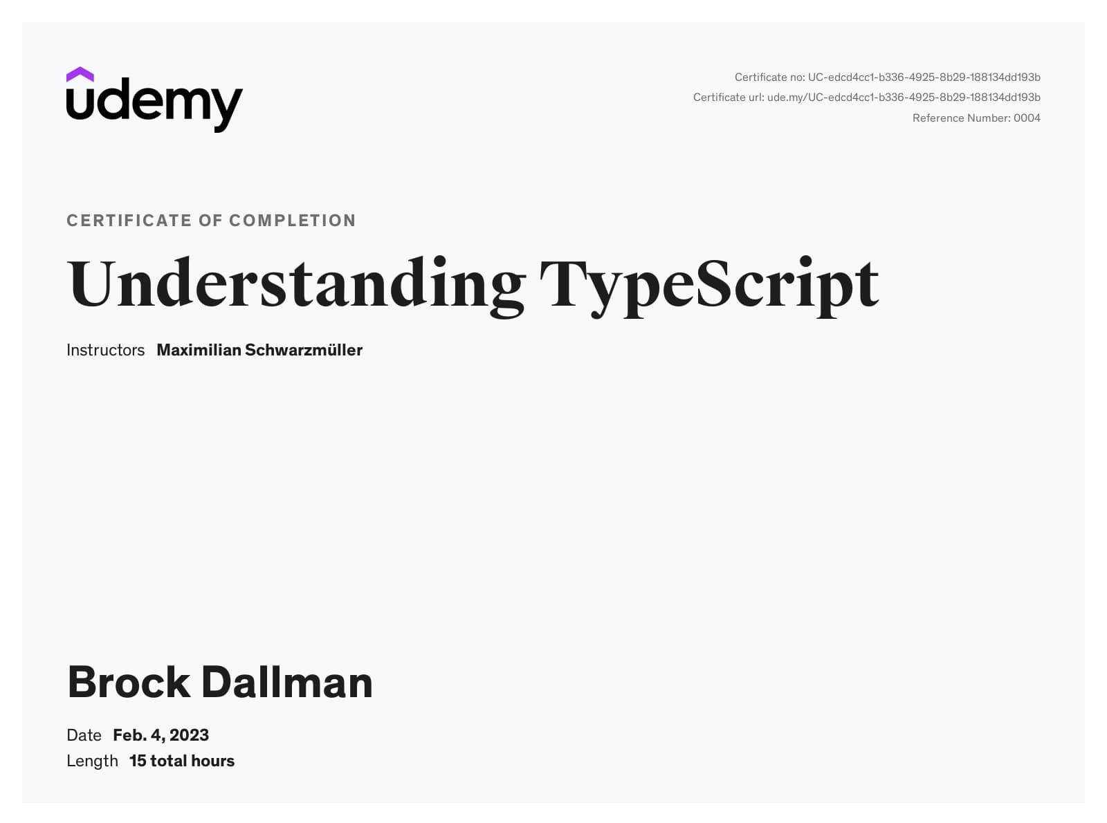 Typescript certification