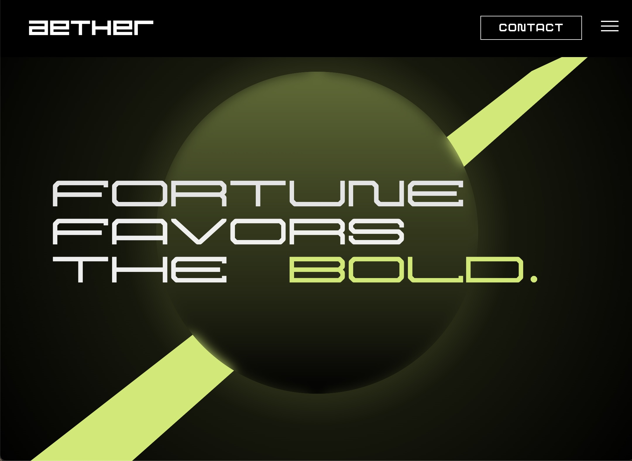Screenshot of Brock Dallman's Aether website