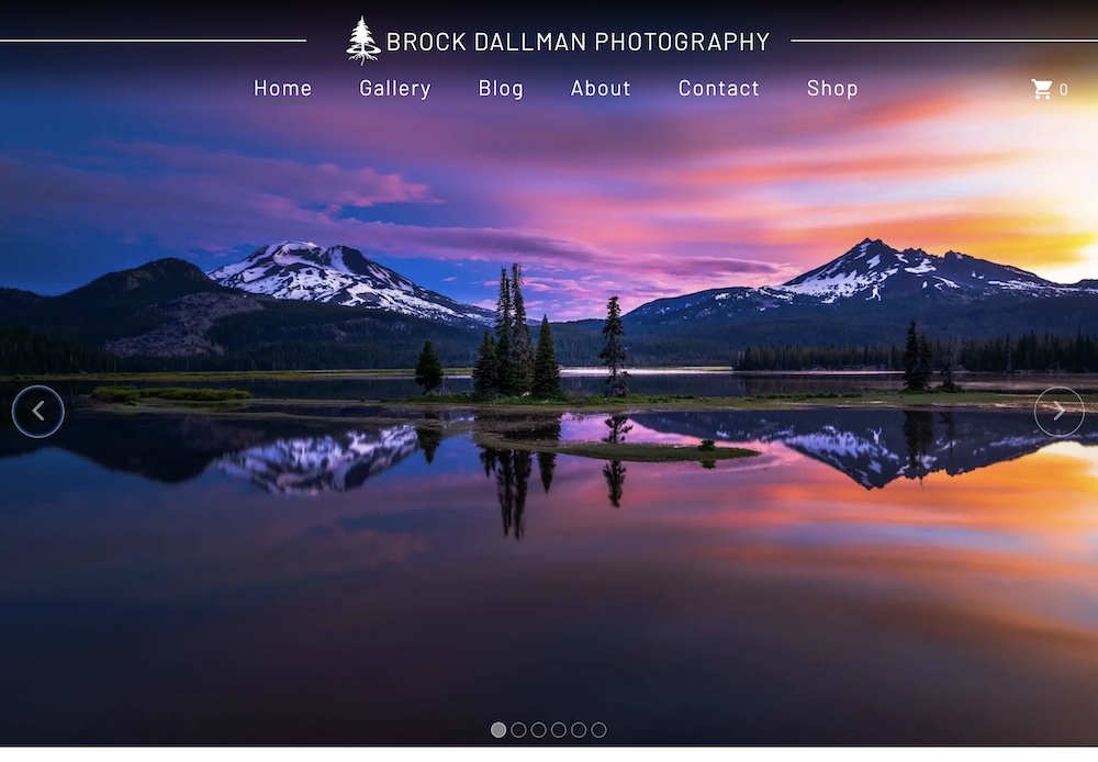 Screenshot of Brock Dallman's Brock Dallman Photography website