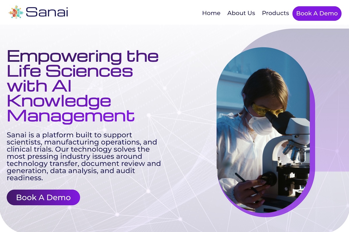 Screen shot of Brock Dallman's Sanai website